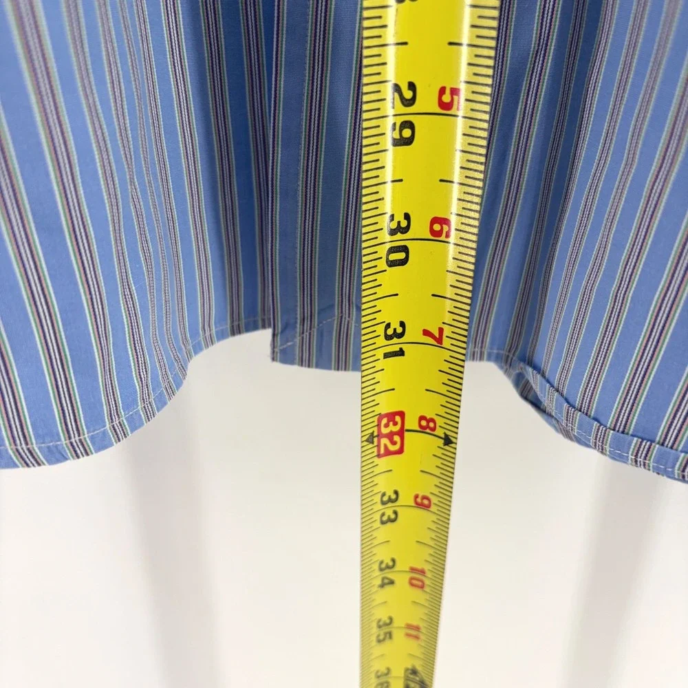 Polo Ralph Lauren Regent Classic Fit Striped Shirt Mens 17.5 34/35‎ Blue Multi